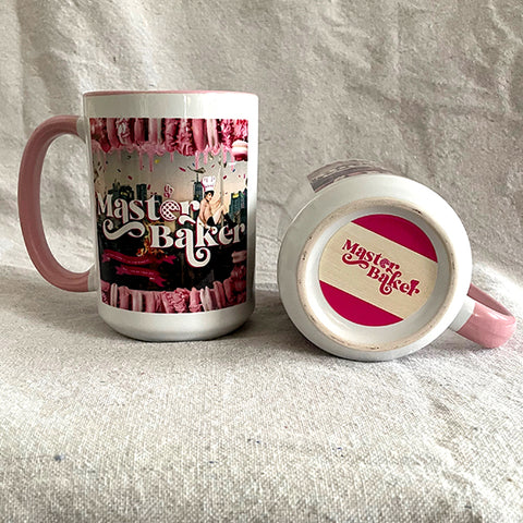 15oz Master Baker PInk Accent Ceramic Mug