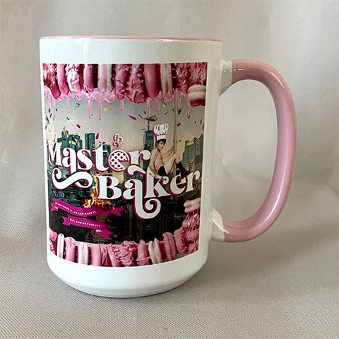 15oz Master Baker PInk Accent Ceramic Mug