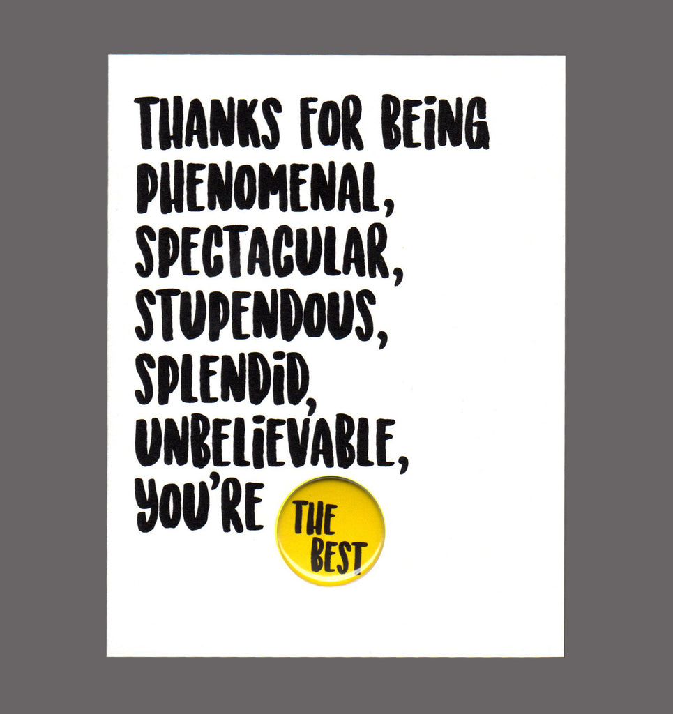 Thanks For Being Phenomenal, Spectacular, Stupendous - Special Friendship Card, Sold In a 5 Pack