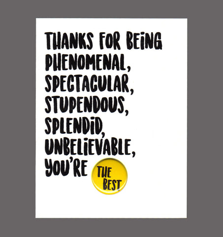 Thanks For Being Phenomenal, Spectacular, Stupendous - Special Friendship Card, Sold In a 5 Pack