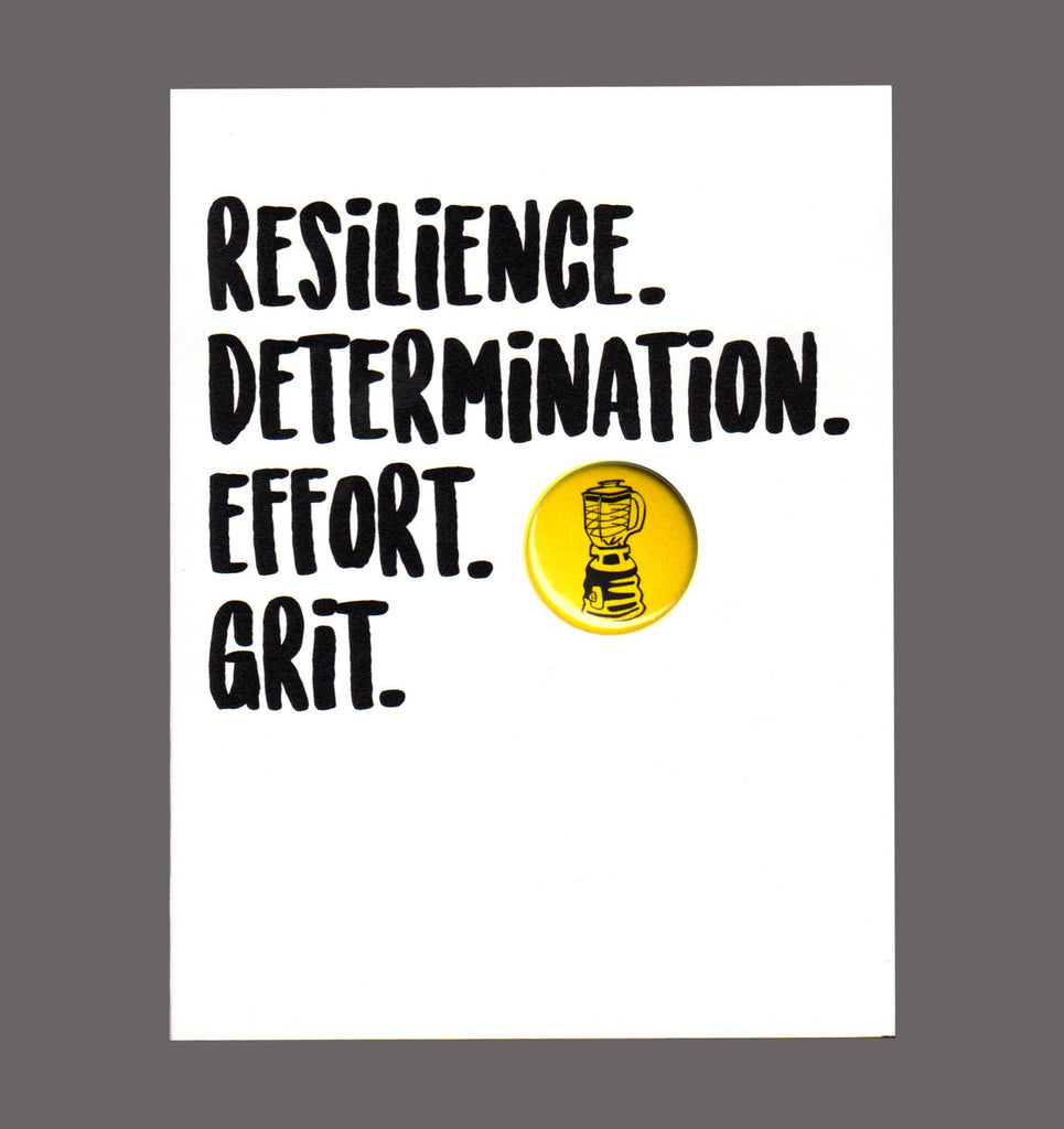 Resilience. Determination. Effort. Grit. - Encouragement, Good Work, Congratulations Card, Sold In a 5 Pack