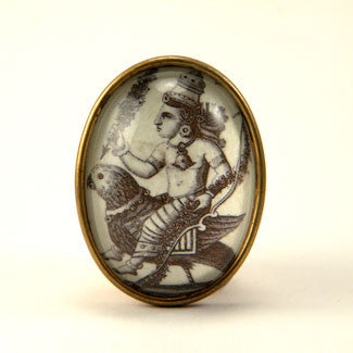 Public Transportation - Hindu Deity Engraving Brooch
