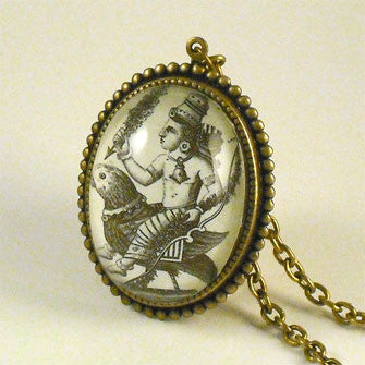 Public Transportation - Hindu Deity Engraving Deluxe Pendant Necklace