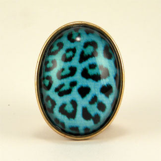 Blue Moon - Blue Leopard Pattern Brooch