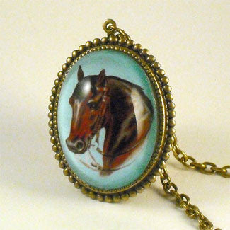Hay Is For Horses - Thoroughbred Horse Pendant Necklace