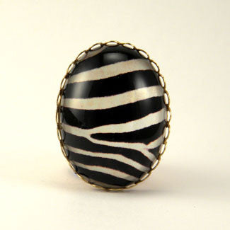 The White Stripes Zebra Cocktail Ring