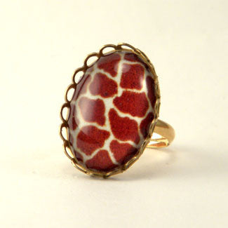 Over The Top Giraffe Print Petite Ring