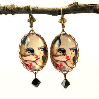 Birds-n-Berries Little Birds in a Tree Earrings