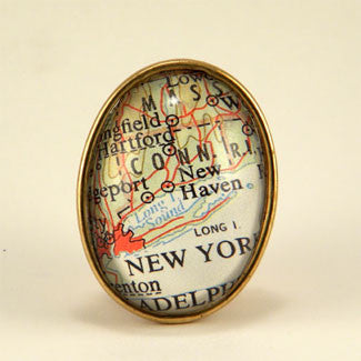 New York City Map Brooch