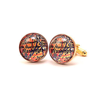 Washington DC Map - A Capitol Idea Cuff Links