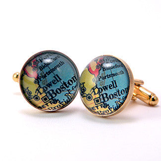 Old Boston Vintage Map Cufflinks