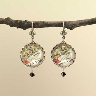 New York City Map Earrings