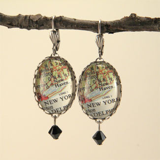 New York City Map Earrings