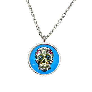 Calavera, Sugar Skull, Day of the Dead Necklace in 2 Settings and 3 Colors