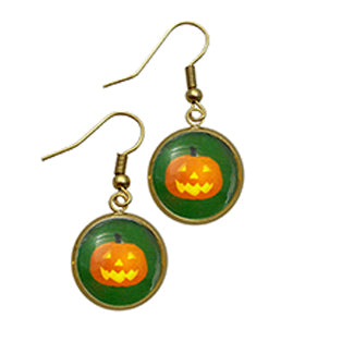 Jack O Lantern Pumpkin Earrings