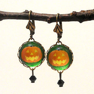 Jack O Lantern Pumpkin Earrings