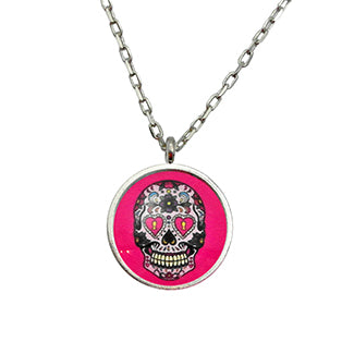 Calavera, Sugar Skull, Day of the Dead Necklace in 2 Settings and 3 Colors