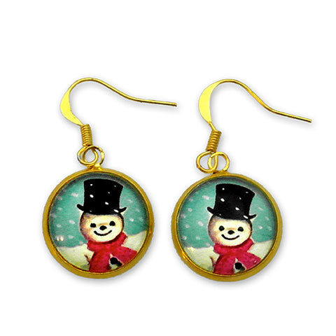 Jolly Snowman - A Winter Holiday Earrings