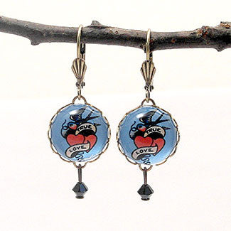 True Love Tattoo Art Earrings