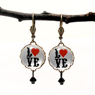Love Letters 15mm Round Earrings