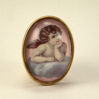 Cloud 9 Cherub Vintage Illustration Brooch