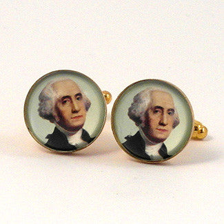 George Can't Tell A Lie - George Washington Portrait Cuff Links