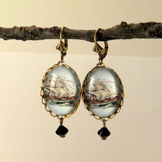 Smooth Sailing Clipper Ship Earrings