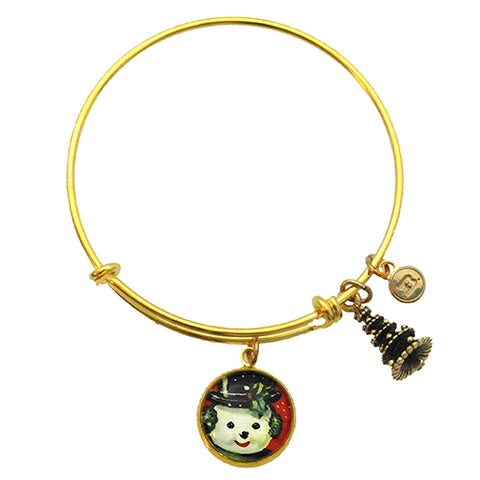 Big Snowman Winter Holiday Charm Bracelet