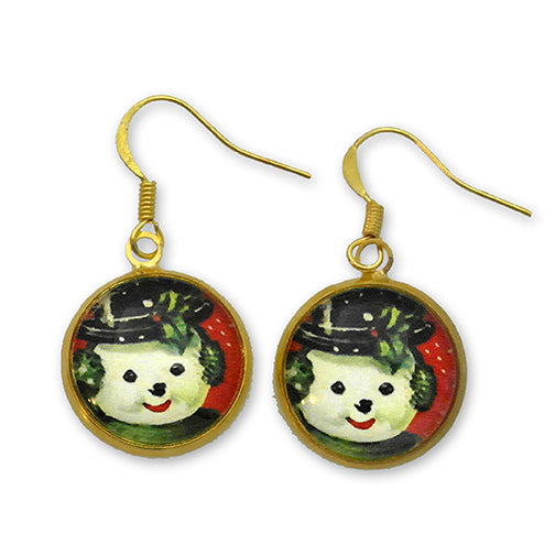 Big Snowman Winter Holiday Jewelry Earrings