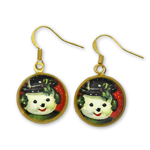 Big Snowman Winter Holiday Jewelry Earrings