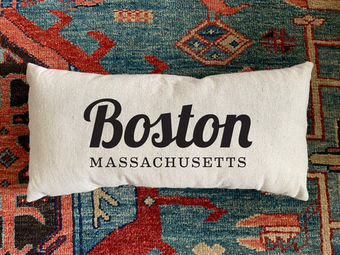 Boston, MA. Handmade Canvas Pillow