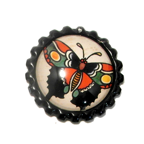 Colorful Bufferfly- Bottle Cap necklace