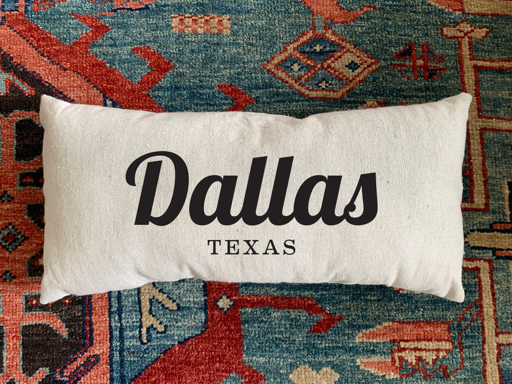Dallas, TX Handmade Canvas Pillow