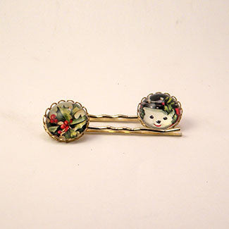 Big Snowman Winter Holiday Jewelry Hairpin Set