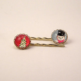 Jolly Snowman - A Winter Holiday Hairpin Set