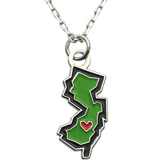 New Jersey State Enamel Pendant Necklace