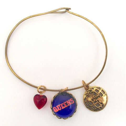 Queens, Unisphere and "I love it" Red Bead Charm Bracelet