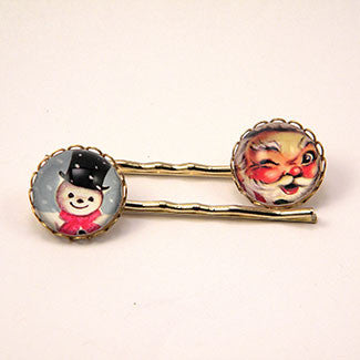 Jolly Snowman - A Winter Holiday Hairpin Set