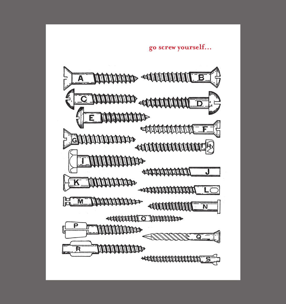 Go Screw Yourself- Funny Special Relationship, Friendship Card, Love Card, Sold In a 5 Pack