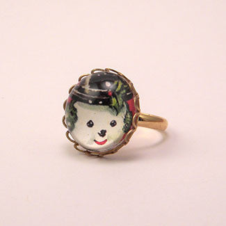 Big Snowman Winter Holiday Jewelry Petite Ring