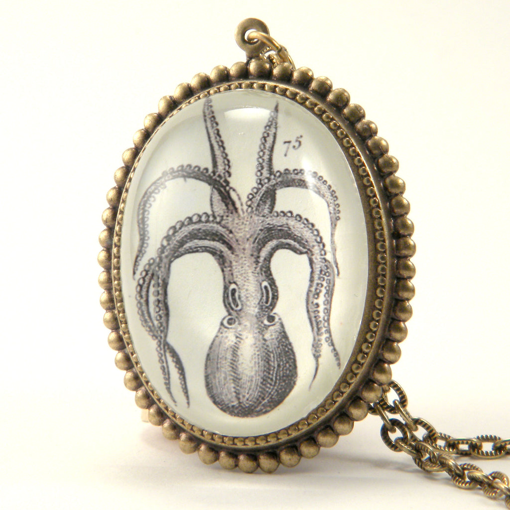 I'm All Arms - Vintage Octopus Engraving Deluxe Necklace