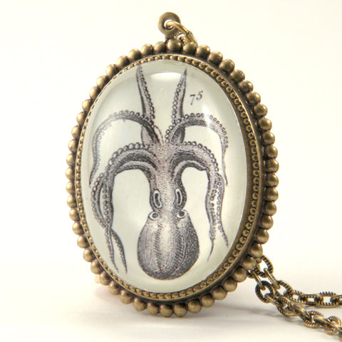 I'm All Arms - Vintage Octopus Engraving Deluxe Necklace