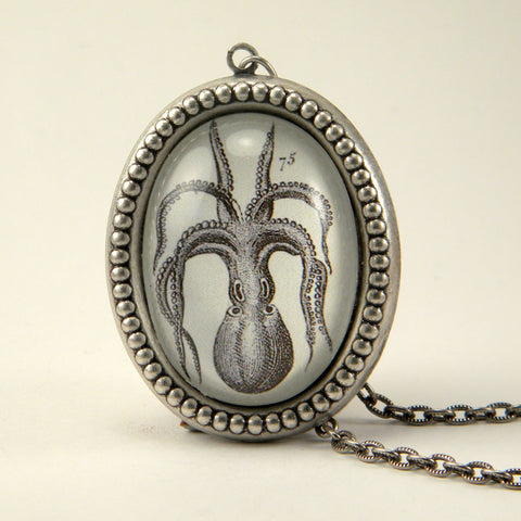 I'm All Arms - Vintage Octopus Engraving Deluxe Necklace