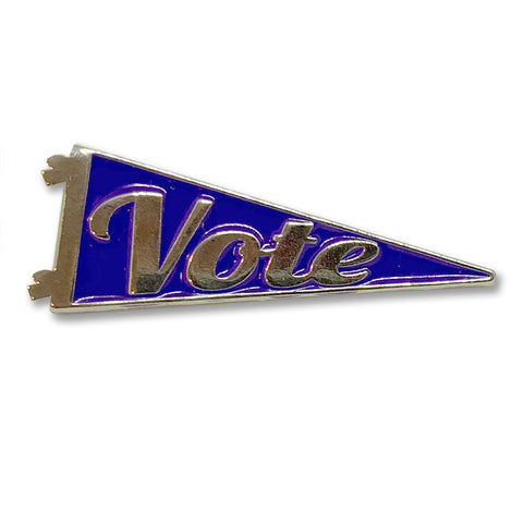 Vote Enamel Pennant Pin Blue or Red