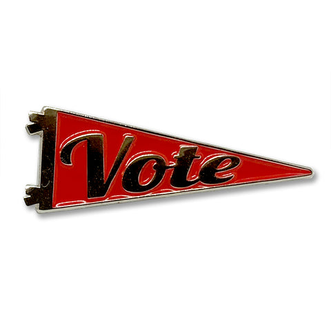 Vote Enamel Pennant Pin Blue or Red