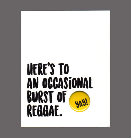 Here's To An Occasional Burst Of Reggae - Congratulations Card. Sold in a  5 Pack