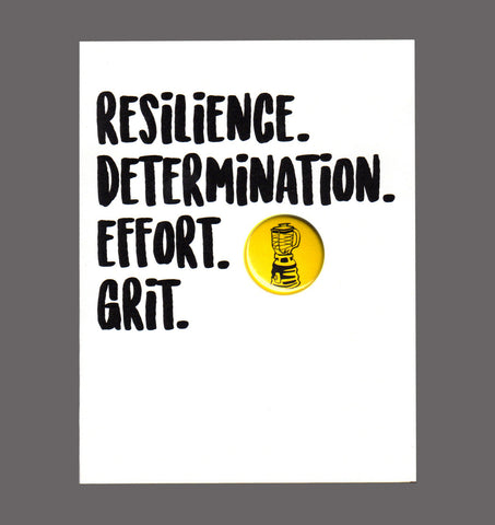 Resilience. Determination. Effort. Grit. - Encouragement, Good Work, Congratulations Card, Sold In a 5 Pack