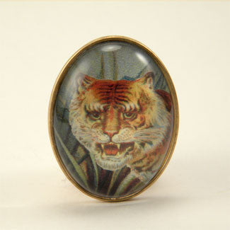 I of the Tiger - Full Color Tiger Image Brooch