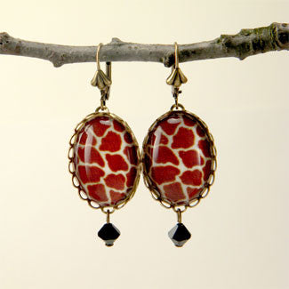 Over The Top Giraffe Print Earrings