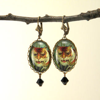 I of the Tiger - Full Color Tiger Image Earrings